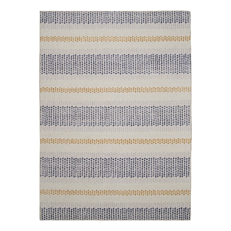 Linon Indoor Outdoor Machine Washable Alfie Accent 3'x5' Rug in Ivory and Blue