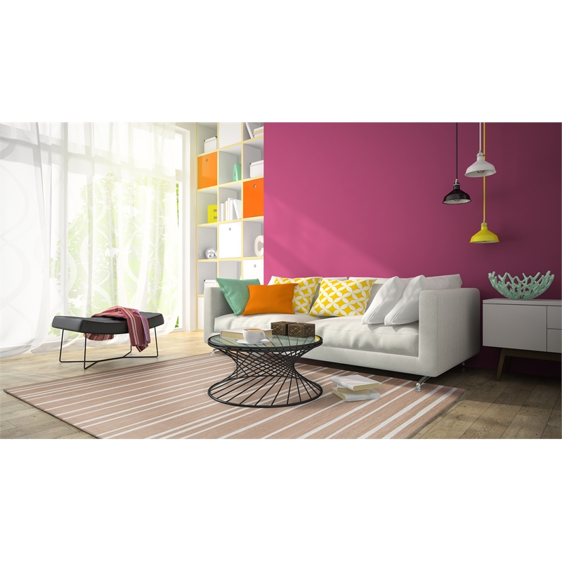 Linon Indoor Outdoor Machine Washable Sydney Area 7'x9' Rug in Tan and Ivory