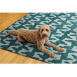 Linon Indoor Outdoor Machine Washable Montane Area 7'x9' Rug in Aqua Blue