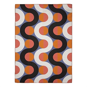 Linon Indoor Outdoor Machine Washable Adira Area 7'x9' Rug in Orange and Pink