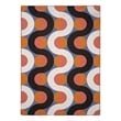 Linon Indoor Outdoor Machine Washable Adira Area 7'x9' Rug in Orange and Pink