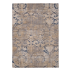 linon indoor outdoor washable anthia polyester area 7'x9' rug in navy and sand