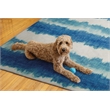 Linon Indoor Outdoor Machine Washable Beck Area 7'x9' Rug in Ivory and Blue