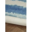 Linon Indoor Outdoor Machine Washable Beck Area 7'x9' Rug in Ivory and Blue