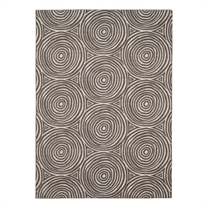 linon indoor outdoor washable dana polyester area 7'x9' rug in ivory and brown