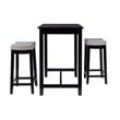Linon Claridge 3 Pce Counter Dining Set Gray Faux Leather Seats in Black Wood