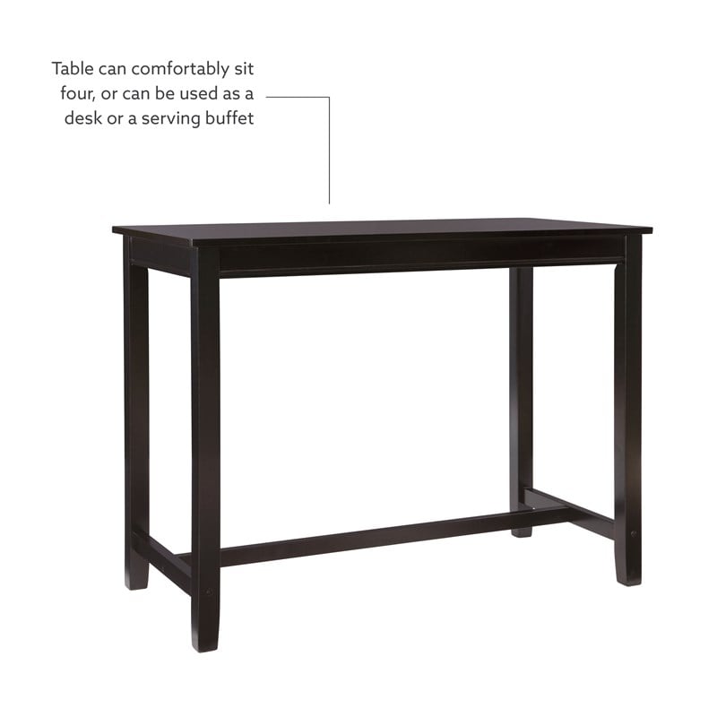 Linon Claridge 3 Pce Counter Dining Set Gray Faux Leather Seats in Black Wood