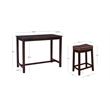 Linon Claridge Three Piece Counter Dining Set Faux Leather Seats in Brown Wood