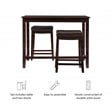 Linon Claridge Three Piece Counter Dining Set Faux Leather Seats in Brown Wood