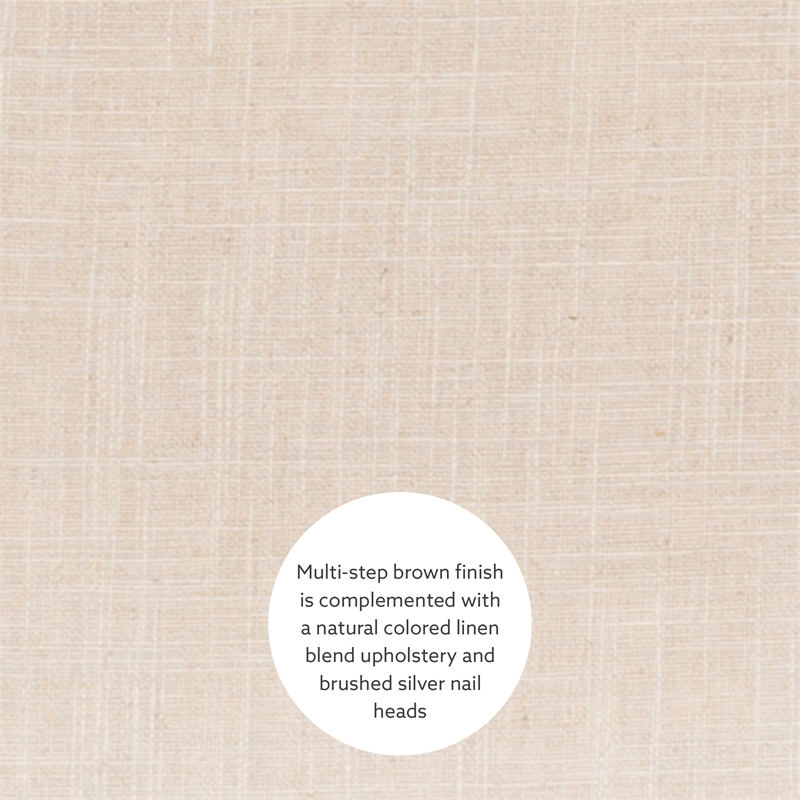 Linon Claridge Three Piece Counter Dining Set Padded Seats in Natural Brown Wood