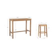 Linon Claridge Three Piece Bar Dining Set Padded Seats in Natural Brown Wood