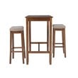 Linon Claridge Wood Three Piece Bar Dining Set Padded Seats in Rustic Brown