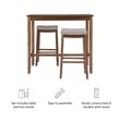 Linon Claridge Wood Three Piece Bar Dining Set Padded Seats in Rustic Brown