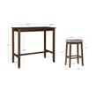 Linon Claridge Wood Three Piece Bar Dining Set Padded Seats in Rustic Brown