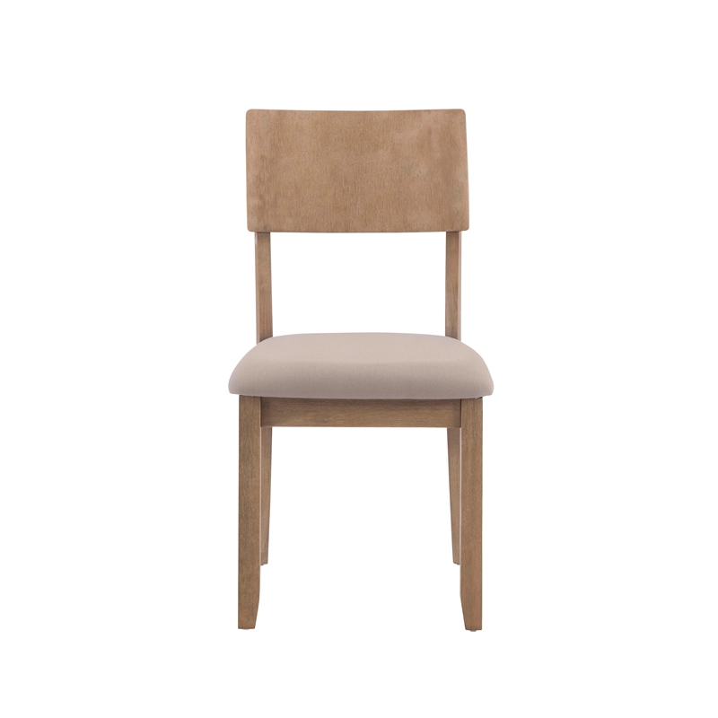 Linon Jordan Six Piece Upholstered Dining Set with Bench in Gray Washed Wood