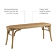 Linon Dallas Bentwood Bench with Natural Rattan Seat in Rustic Brown