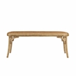 Linon Dallas Bentwood Bench with Natural Rattan Seat in Rustic Brown