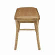Linon Dallas Bentwood Bench with Natural Rattan Seat in Rustic Brown