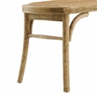 Linon Dallas Bentwood Bench with Natural Rattan Seat in Rustic Brown