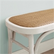 Linon Dallas Bentwood Bench with Natural Rattan Seat in Rustic White