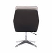 Linon Vivian Metal Adjustable Swivel Chair in Black Faux Leather and Gray Sherpa