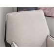 Linon Vivian Metal Adjustable Swivel Chair in Black Faux Leather and Gray Sherpa