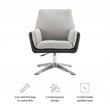 Linon Vivian Metal Adjustable Swivel Chair in Black Faux Leather and Gray Sherpa