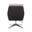 Linon Vivian Metal Adjustable Swivel Chair in Black Faux Leather and Gray Sherpa