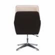 Linon Vivian Metal Adjustable Swivel Chair in Natural Sherpa/Brown Faux Leather