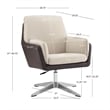 Linon Vivian Metal Adjustable Swivel Chair in Natural Sherpa/Brown Faux Leather