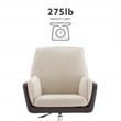 Linon Vivian Metal Adjustable Swivel Chair in Natural Sherpa/Brown Faux Leather