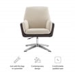 Linon Vivian Metal Adjustable Swivel Chair in Natural Sherpa/Brown Faux Leather