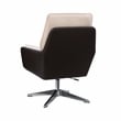 Linon Vivian Metal Adjustable Swivel Chair in Natural Sherpa/Brown Faux Leather