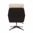 Linon Vivian Metal Adjustable Swivel Chair in Natural Sherpa/Brown Faux Leather