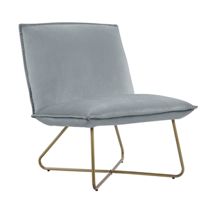 linon mavis metal accent chair in light gray