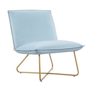 linon mavis metal accent chair in light blue