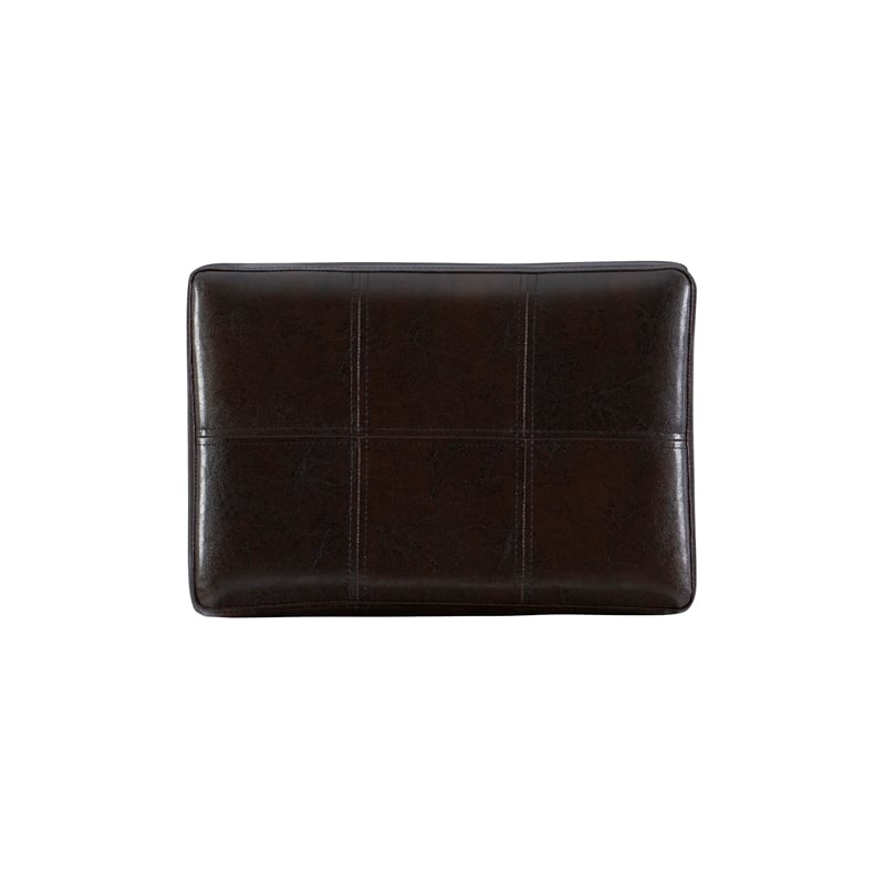 Linon Claridge Set of Two Wooden Counter Stools with Faux Leather Seats in Brown