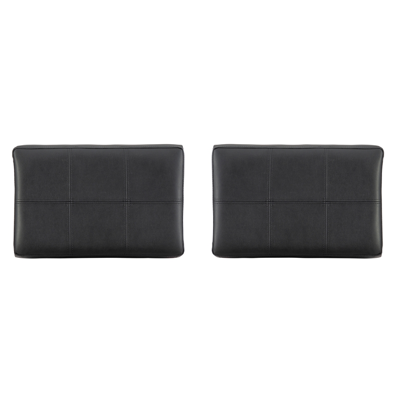 Linon Claridge Wood Set of Two Bar Stools Faux Leather Seats in Black