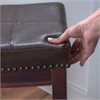 Linon Claridge Wood Set of 2 Bar Stools Brown Faux Leather Seats in Brown Finish