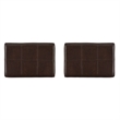 Linon Claridge Wood Set of 2 Bar Stools Brown Faux Leather Seats in Brown Finish