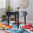 Linon Ervin Square Space Saving Drop Leaf Table in Black Painted Rubberwood