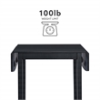 Linon Ervin Square Space Saving Drop Leaf Table in Black Painted Rubberwood