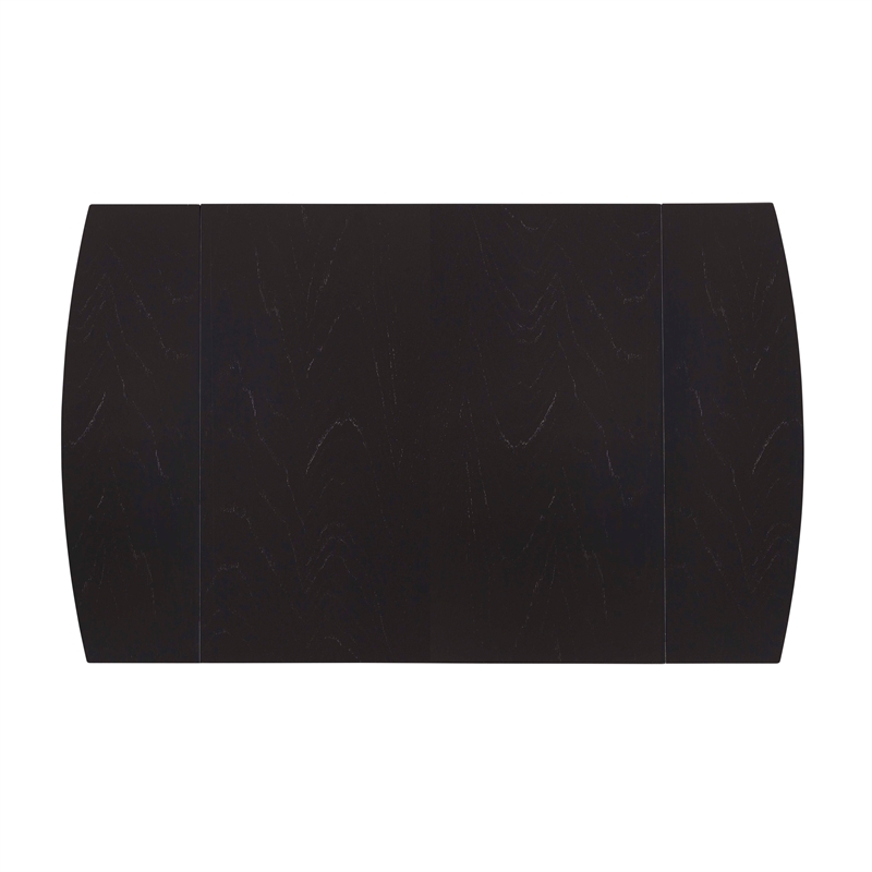 Linon Ervin Square Space Saving Drop Leaf Table in Black Painted Rubberwood