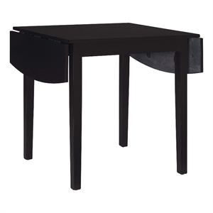 linon ervin wood square drop leaf table in black