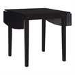 Linon Ervin Square Space Saving Drop Leaf Table in Black Painted Rubberwood