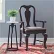 Linon Adrian Arm Chair Grey Upholstered Seat with Frame in Dark Brown Beechwood