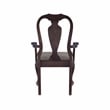 Linon Adrian Arm Chair Grey Upholstered Seat with Frame in Dark Brown Beechwood