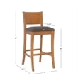 Linon Chase Wood Upholstered Seat Commercial Set of Two Barstools in Brown