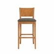 Linon Chase Wood Upholstered Seat Commercial Set of Two Barstools in Brown