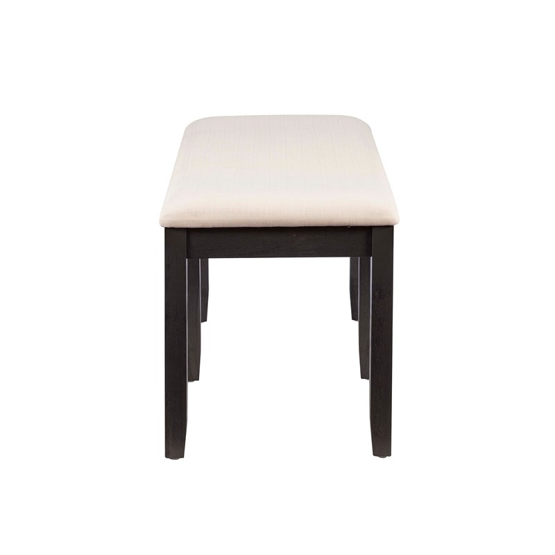 Linon Jordan Wood Backless Bench in Dark Charcoal Gray
